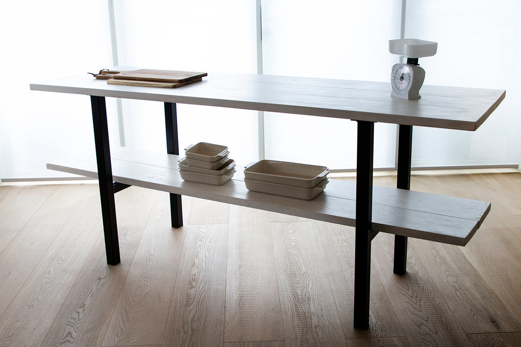 Palewash Wooden Kitchen Prep Table – The Modern Rustic
